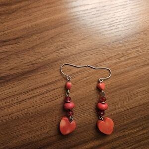 Coquette Red Heart Drop Earrings
